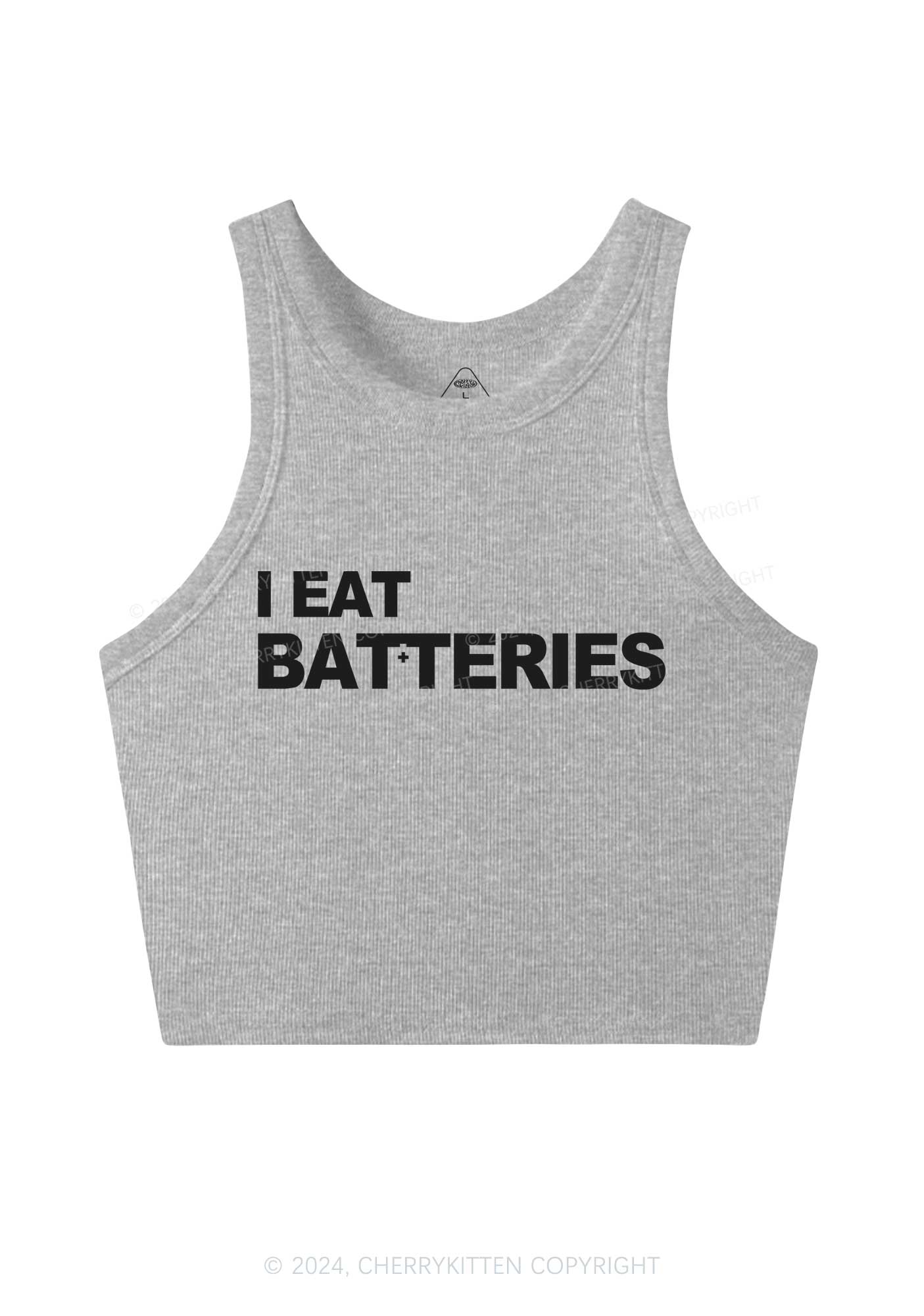 I Eat Batteries Y2K Crop Tank Top Cherrykitten