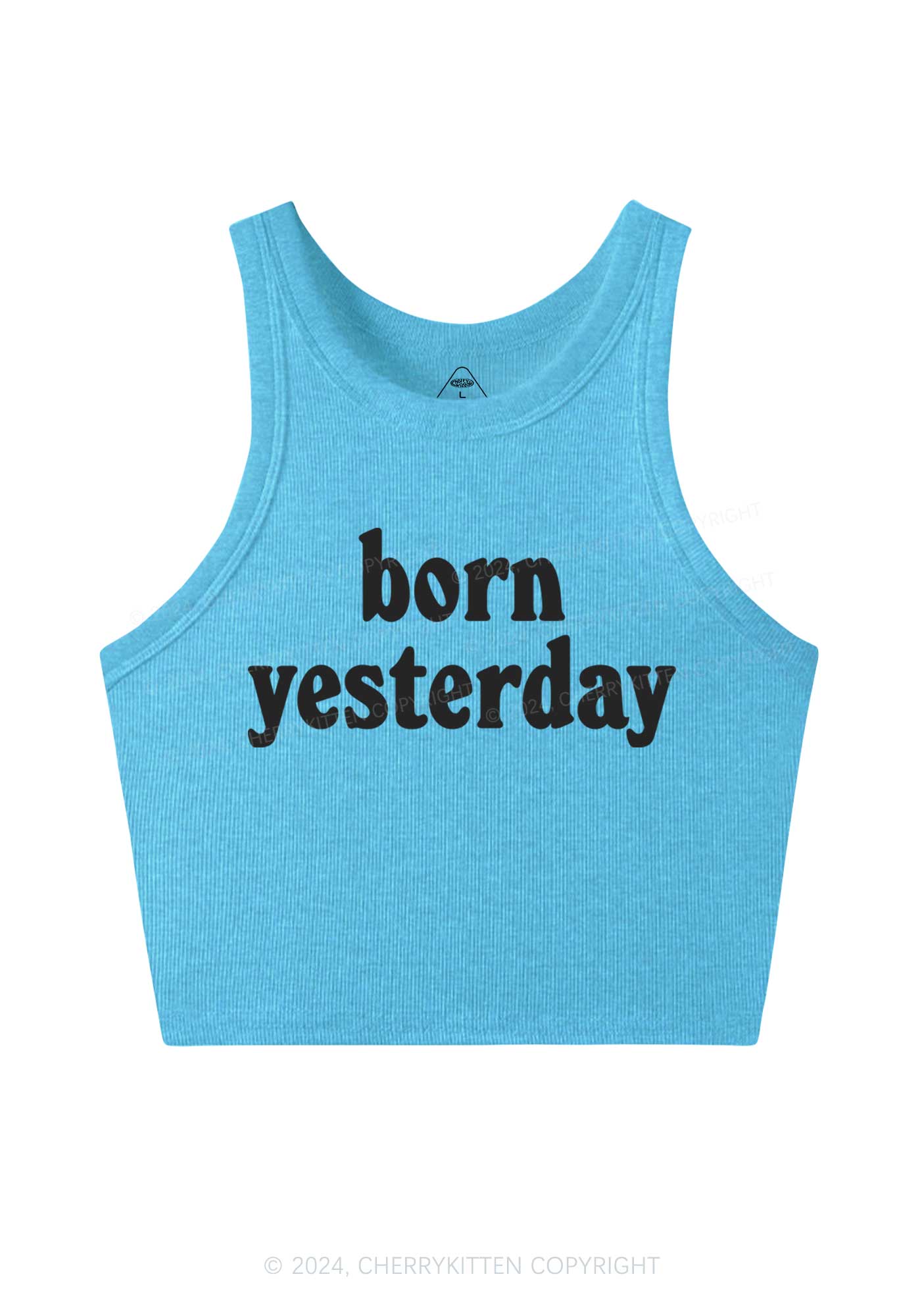 Born Yesterday Y2K Crop Tank Top Cherrykitten