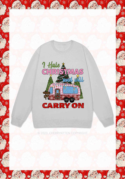 I Hate Christmas And Will Carry On Y2K Sweatshirt Cherrykitten