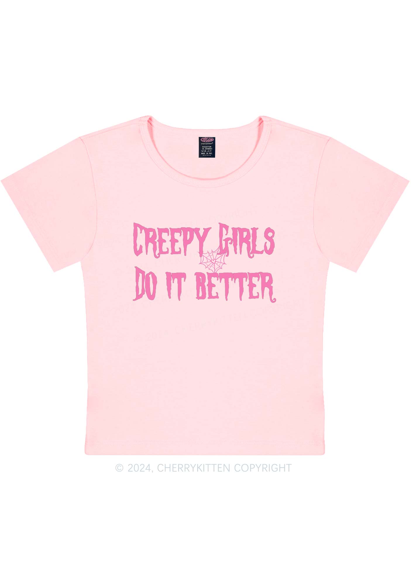 Creepy Girls Y2K Baby Tee Cherrykitten