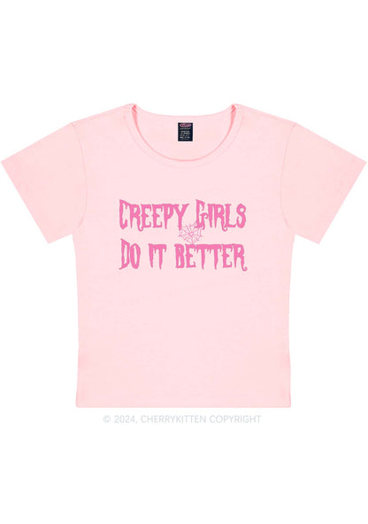 Creepy Girls Y2K Baby Tee Cherrykitten