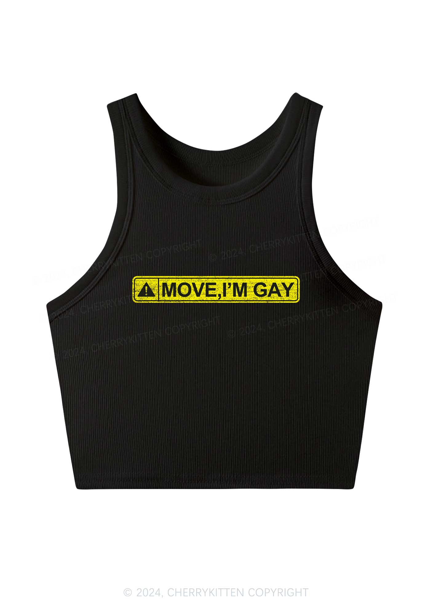 Move I'm Gay Y2K Crop Tank Top Cherrykitten