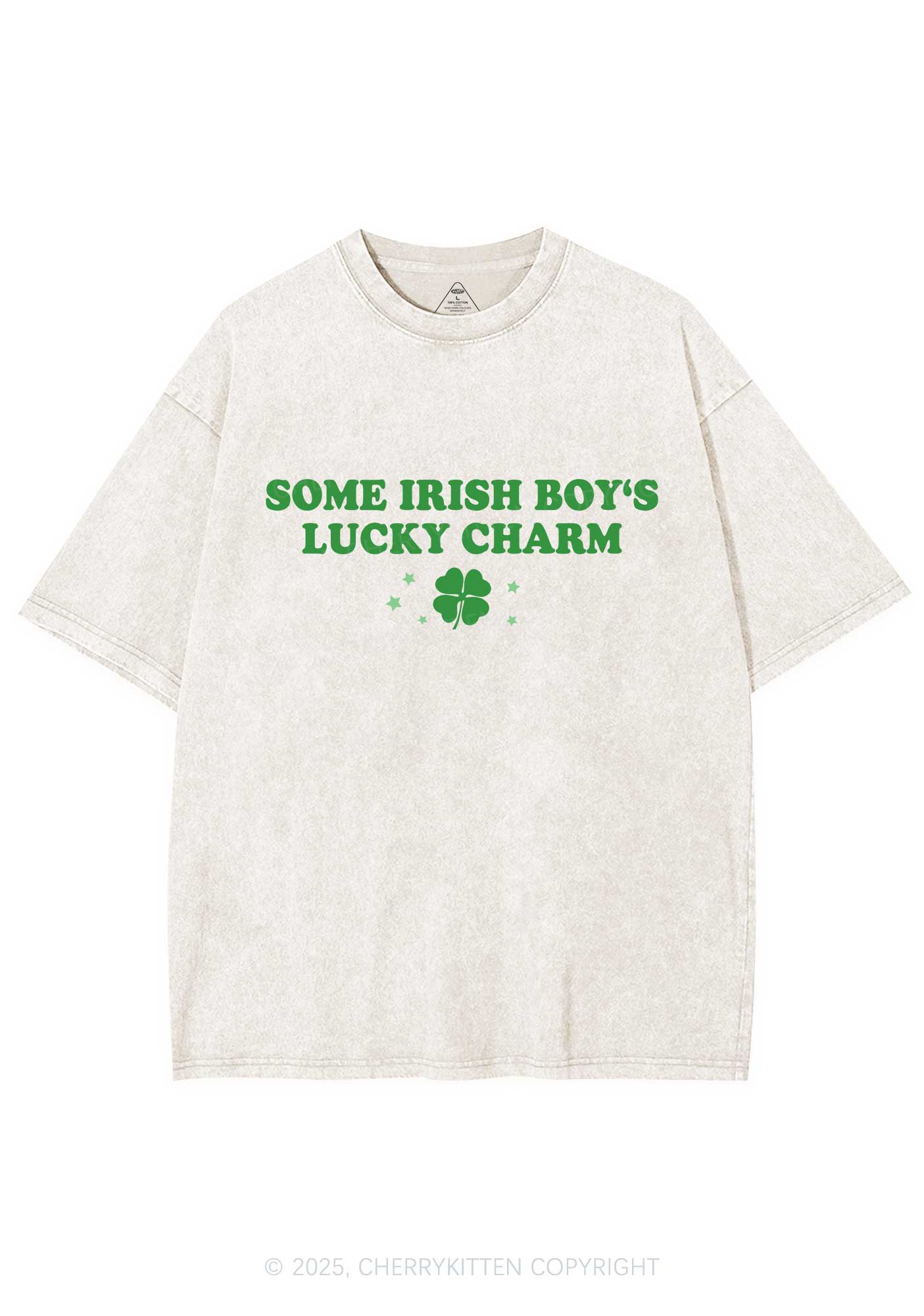 Irish Boys Lucky Charm St Patricks Y2K Washed Tee Cherrykitten