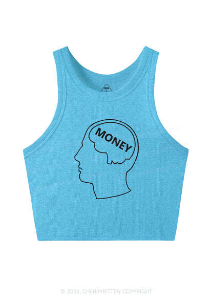 Money Mind Y2K Crop Tank Top Cherrykitten