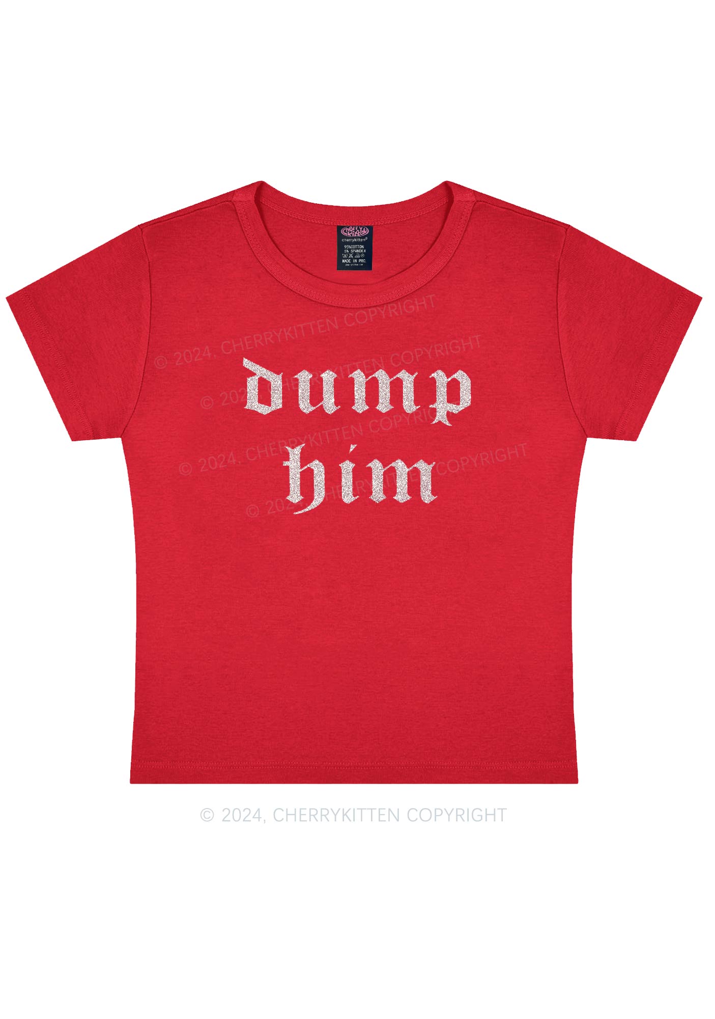 Glitter Dump Him Y2K Baby Tee Cherrykitten