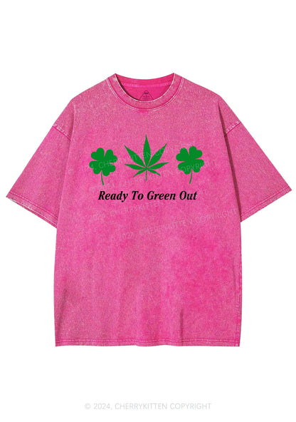 Ready To Green Out St Patricks Y2K Washed Tee Cherrykitten