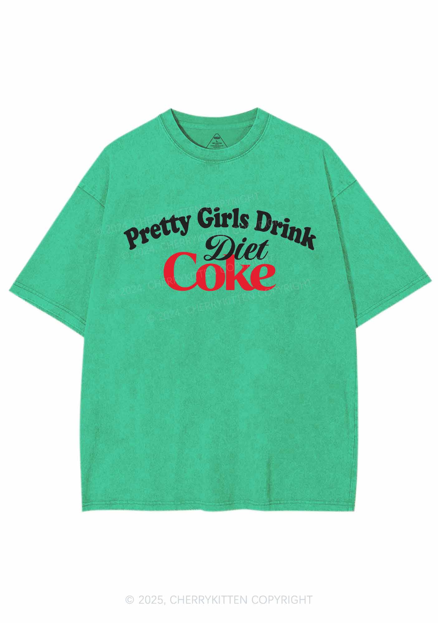 Pretty Girls Drink Diet Coke Y2K Washed Tee Cherrykitten