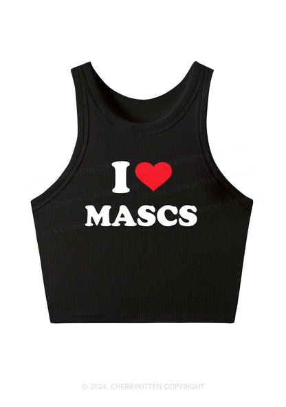 I Love Mascs Y2K Crop Tank Top Cherrykitten