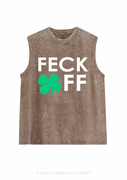 Feck Off St Patricks Y2K Washed Tank Cherrykitten