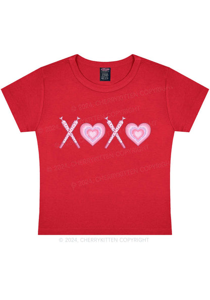 XOXO Heart Y2K Valentine's Day Baby Tee Cherrykitten