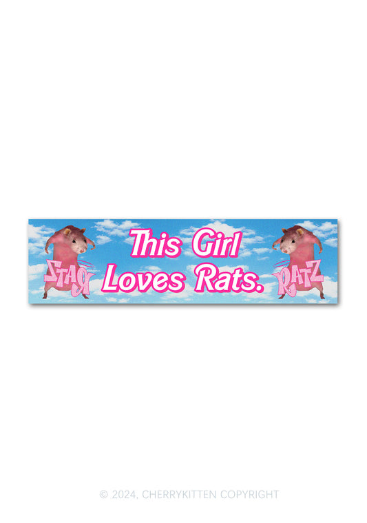 This Girl Loves Rats Y2K Car Bumper Magnet Cherrykitten