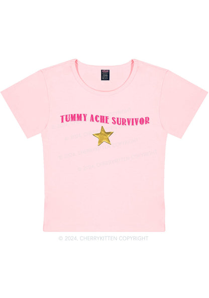 Tummy Ache Survivor Y2K Baby Tee Cherrykitten