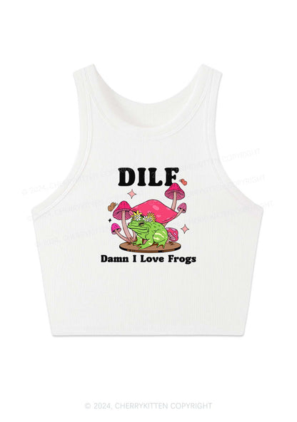 I Love Frogs Y2K Crop Tank Top Cherrykitten