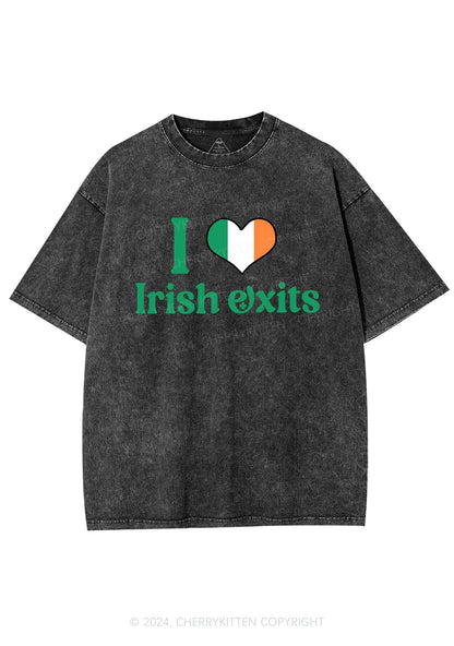 I Love Irish Exits St Patricks Y2K Washed Tee Cherrykitten