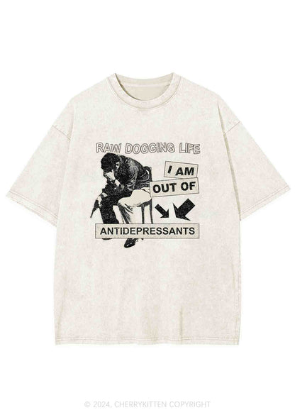 Out Of Antidepressants Y2K Washed Tee Cherrykitten