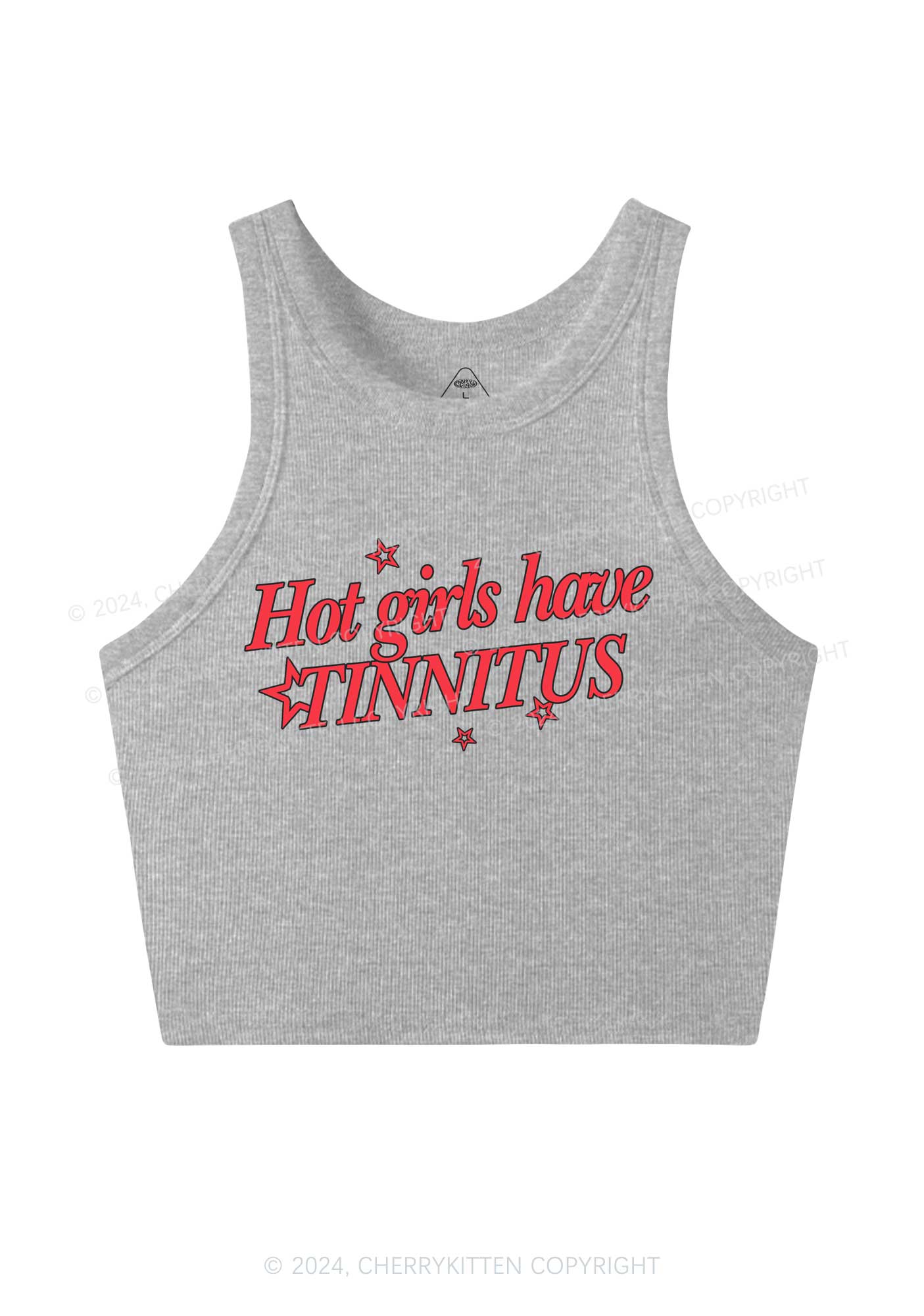 Hot Girls Have Tinnitus Y2K Crop Tank Top Cherrykitten