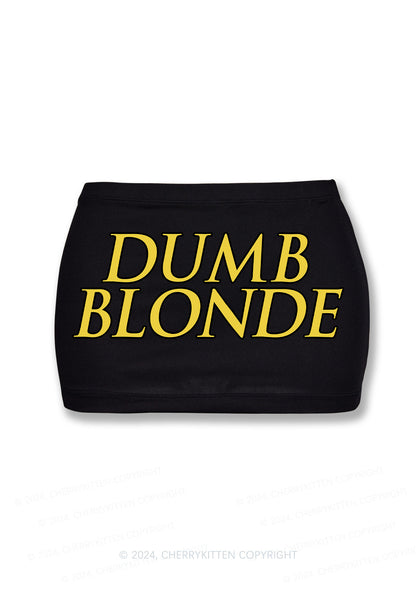 Dumb Blonde Y2K Mini Hip Skirt Cherrykitten