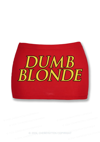 Dumb Blonde Y2K Mini Hip Skirt Cherrykitten