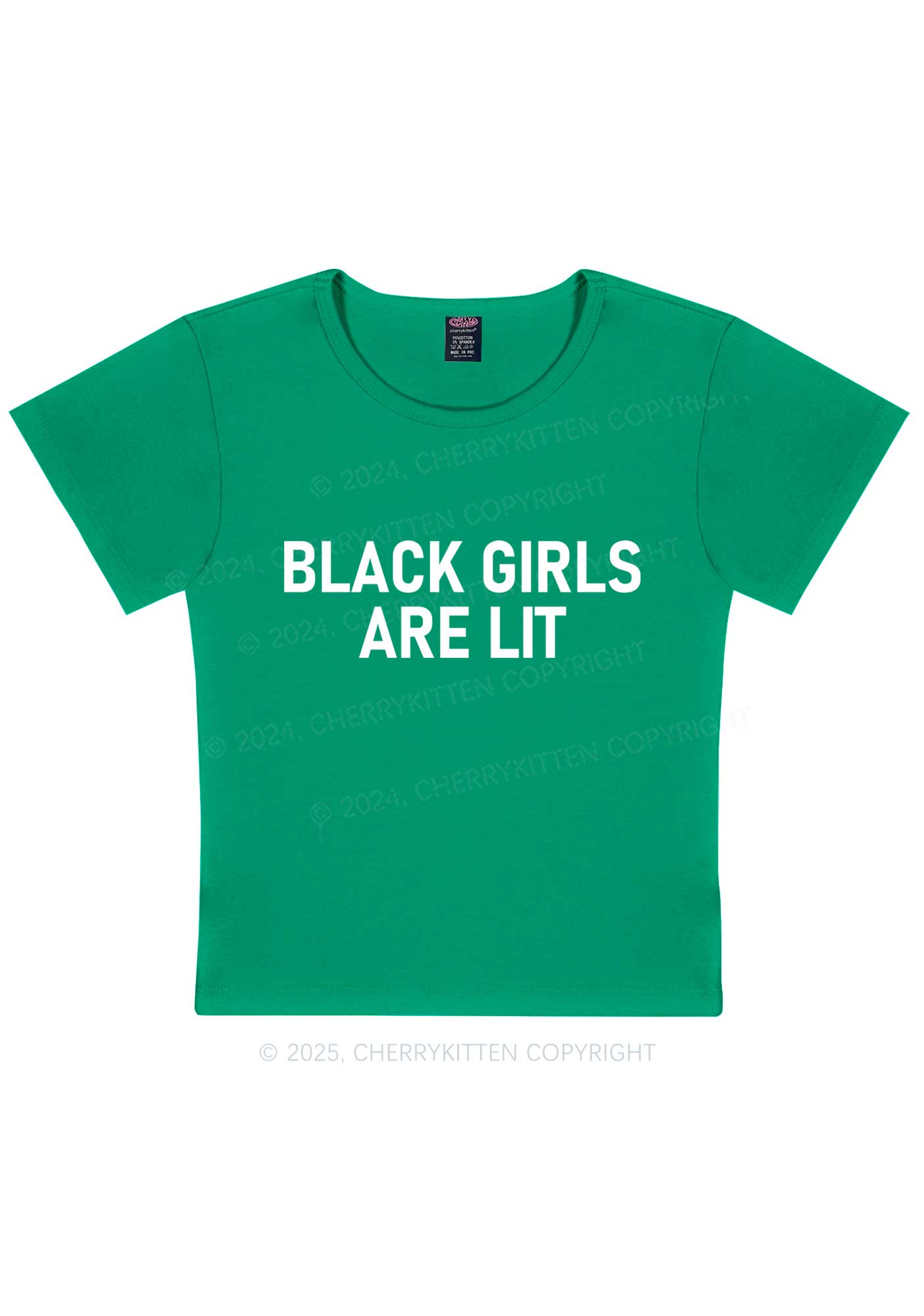 Black Girls Are Lit Y2K Baby Tee Cherrykitten