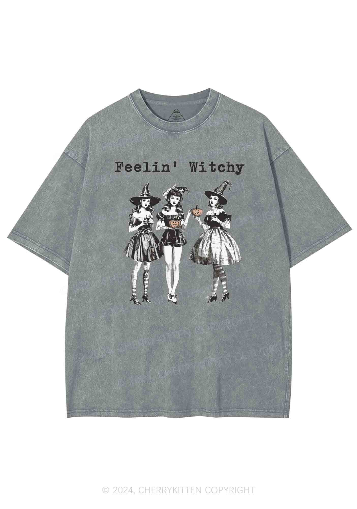 Halloween Feelin' Witchy Y2K Washed Tee Cherrykitten