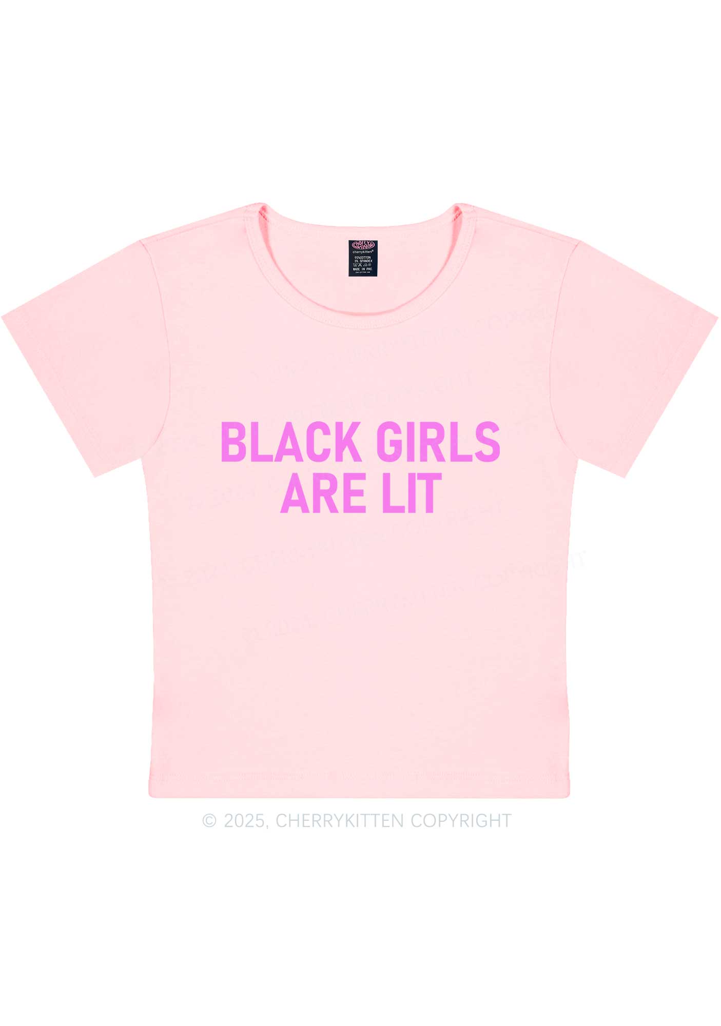 Black Girls Are Lit Y2K Baby Tee Cherrykitten