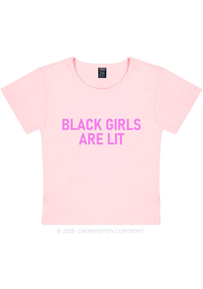 Black Girls Are Lit Y2K Baby Tee Cherrykitten