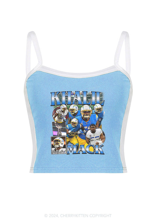 Blue Mack Y2K Super Bowl Color Block Crop Cami Top Cherrykitten