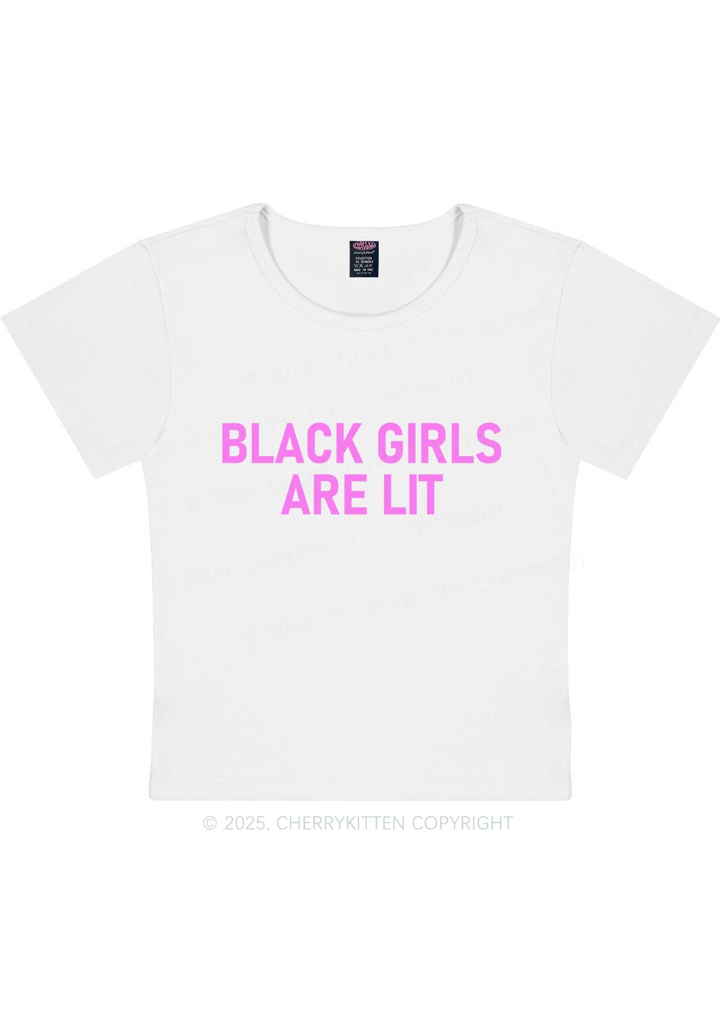 Black Girls Are Lit Y2K Baby Tee Cherrykitten