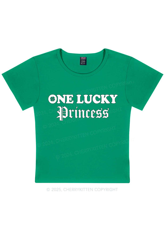 One Lucky Princess St Patricks Y2K Baby Tee Cherrykitten