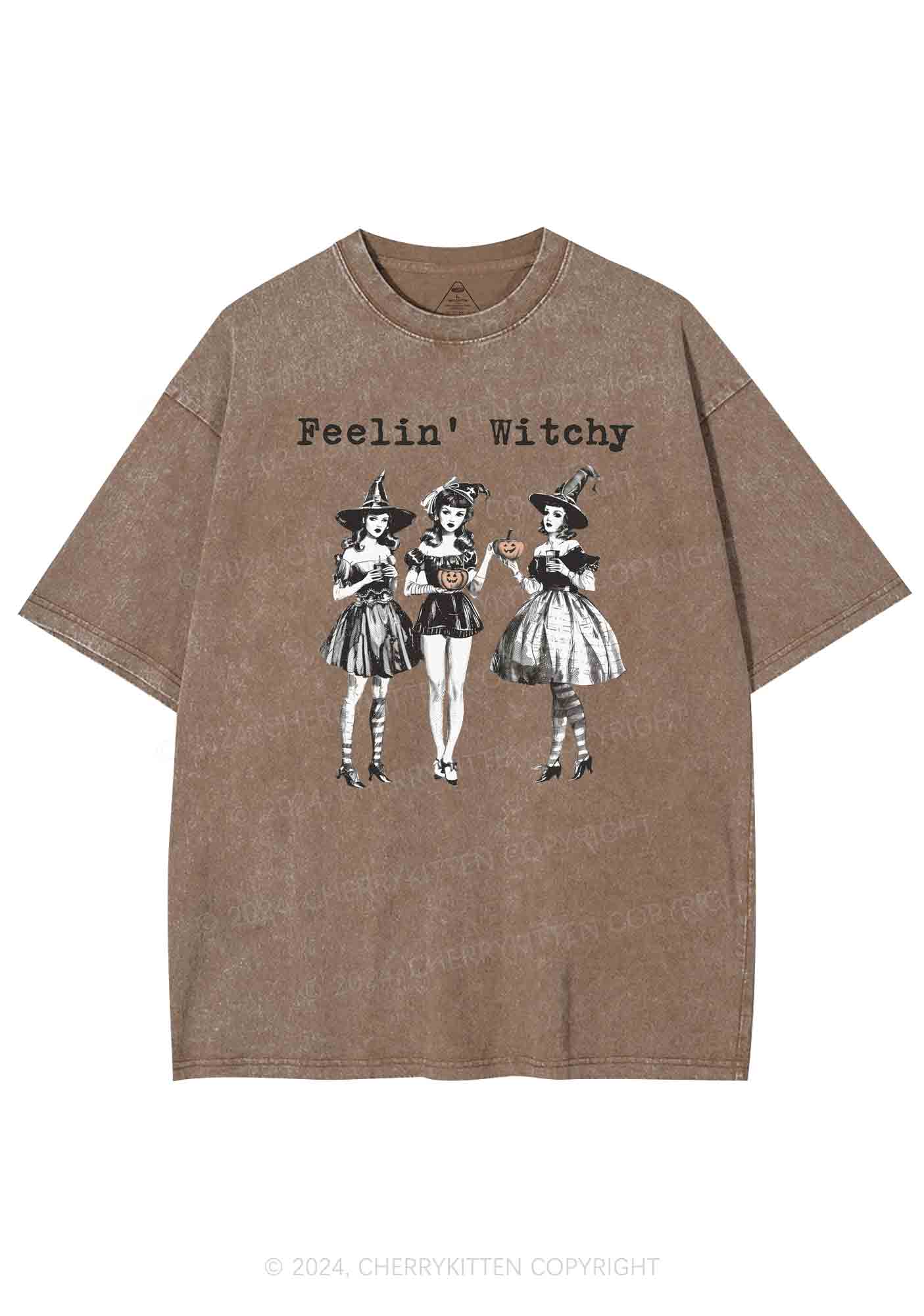 Halloween Feelin' Witchy Y2K Washed Tee Cherrykitten