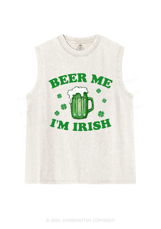 Beer Me Im Irish St Patricks Y2K Washed Tank Cherrykitten