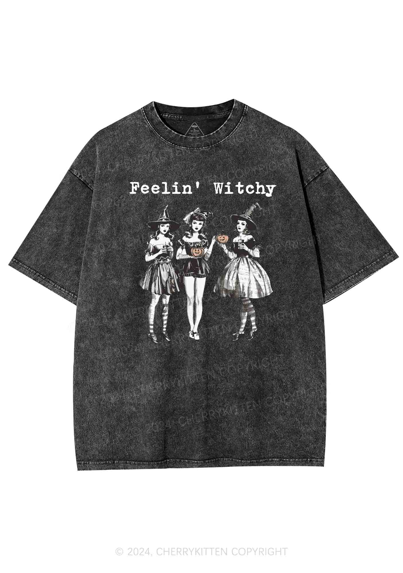 Halloween Feelin' Witchy Y2K Washed Tee Cherrykitten