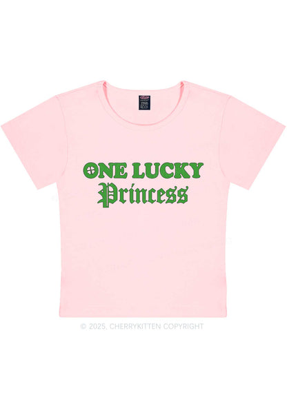 One Lucky Princess St Patricks Y2K Baby Tee Cherrykitten