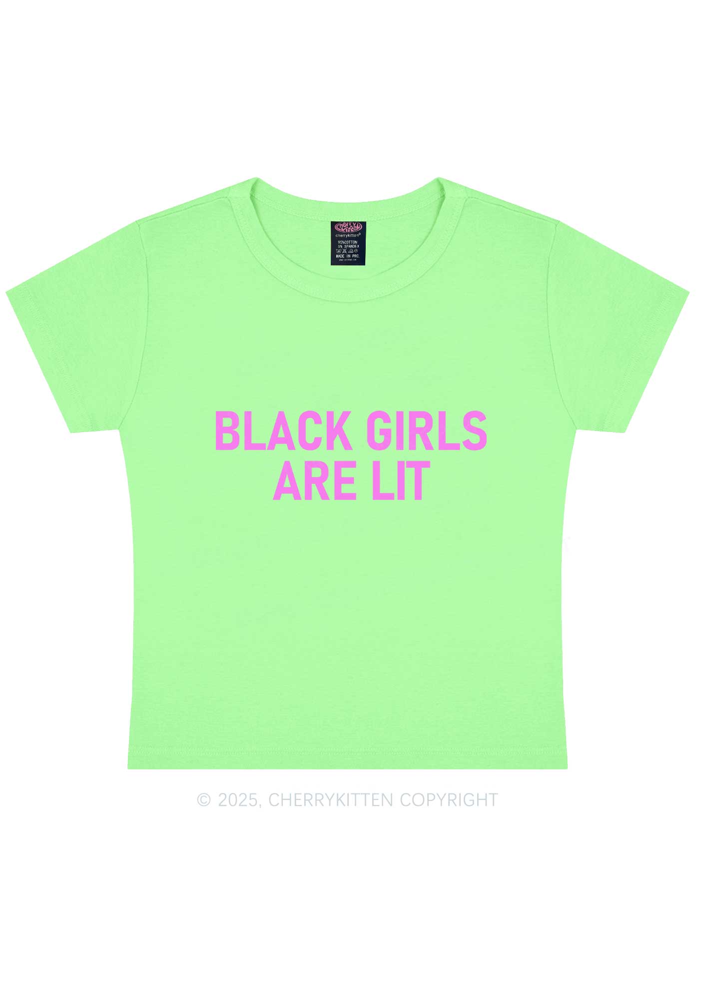 Black Girls Are Lit Y2K Baby Tee Cherrykitten