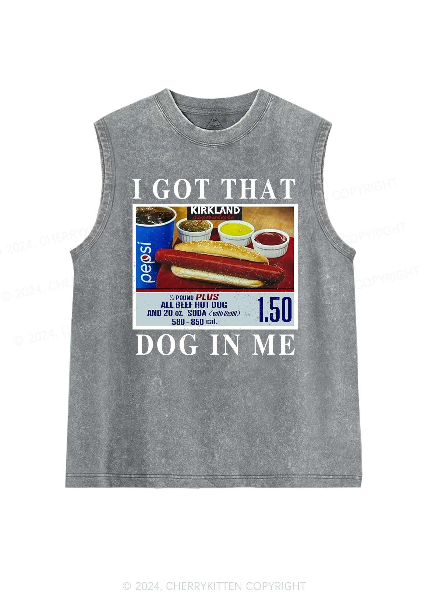 I Got That Hot Dog In Me Y2K Washed Tank Cherrykitten