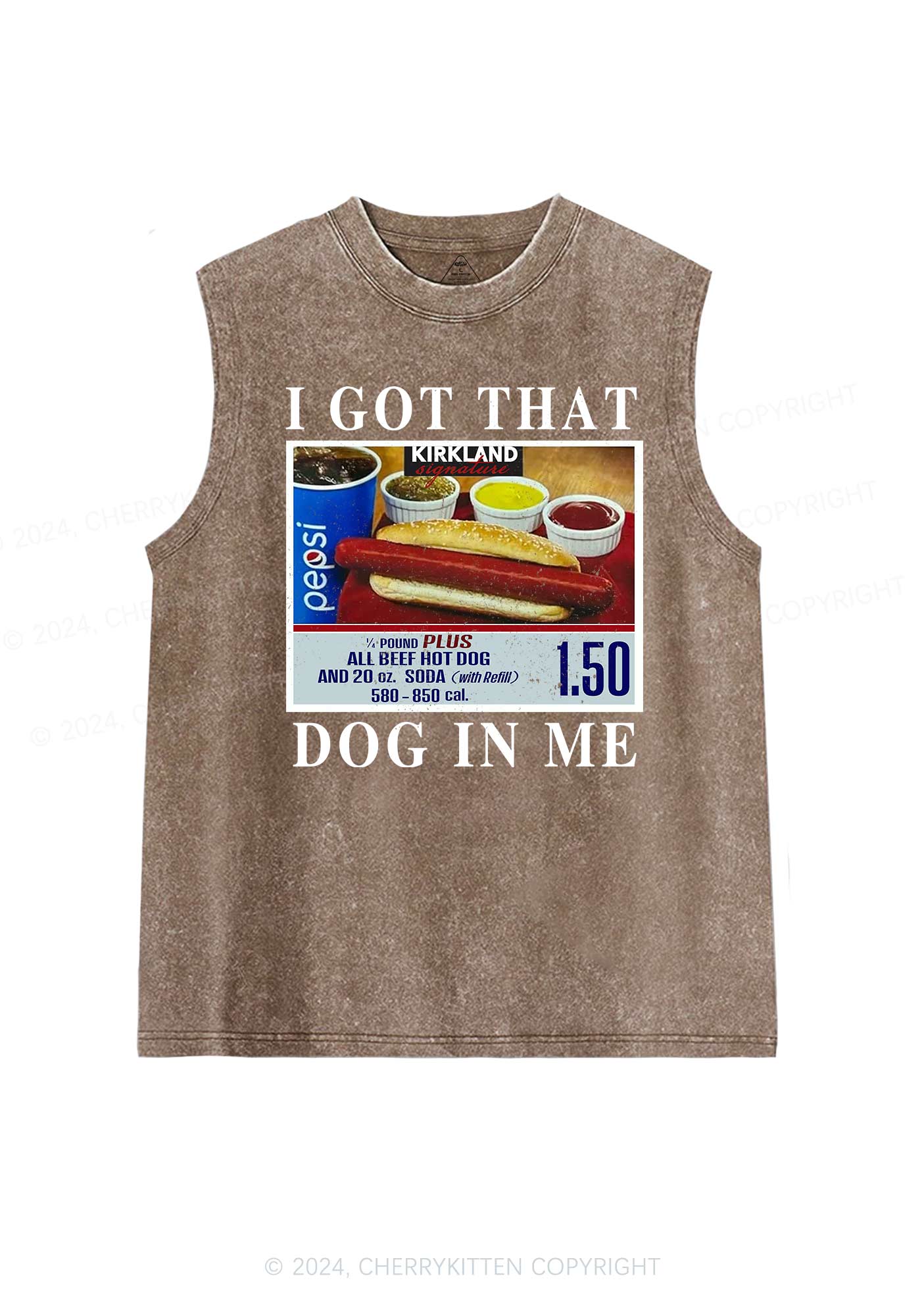 I Got That Hot Dog In Me Y2K Washed Tank Cherrykitten