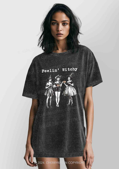 Halloween Feelin' Witchy Y2K Washed Tee Cherrykitten