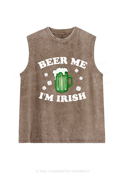 Beer Me Im Irish St Patricks Y2K Washed Tank Cherrykitten