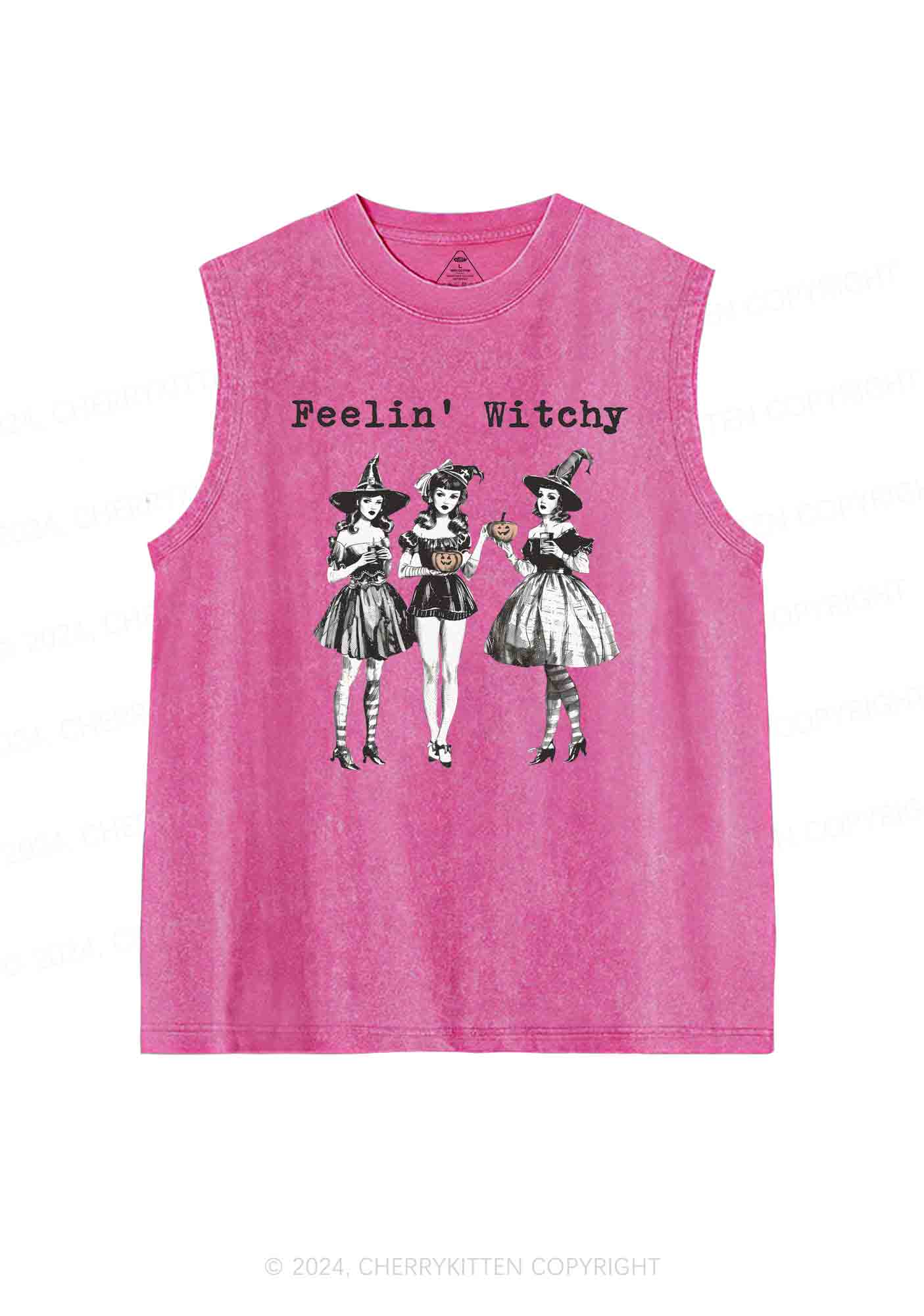 Halloween Feelin' Witchy Y2K Washed Tank Cherrykitten