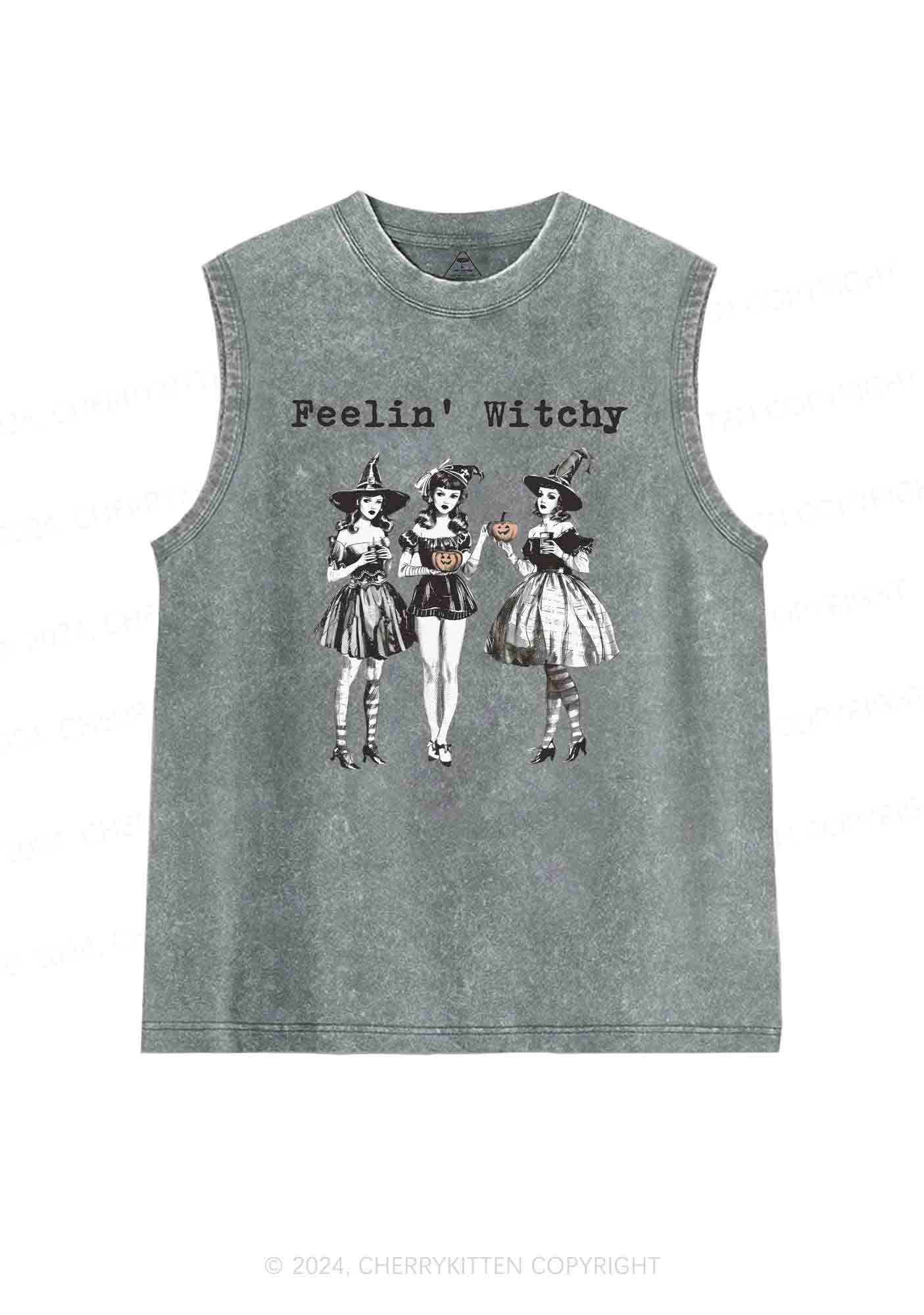 Halloween Feelin' Witchy Y2K Washed Tank Cherrykitten