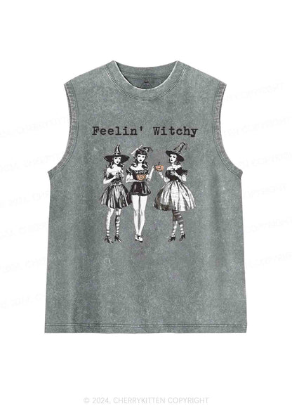 Halloween Feelin' Witchy Y2K Washed Tank Cherrykitten