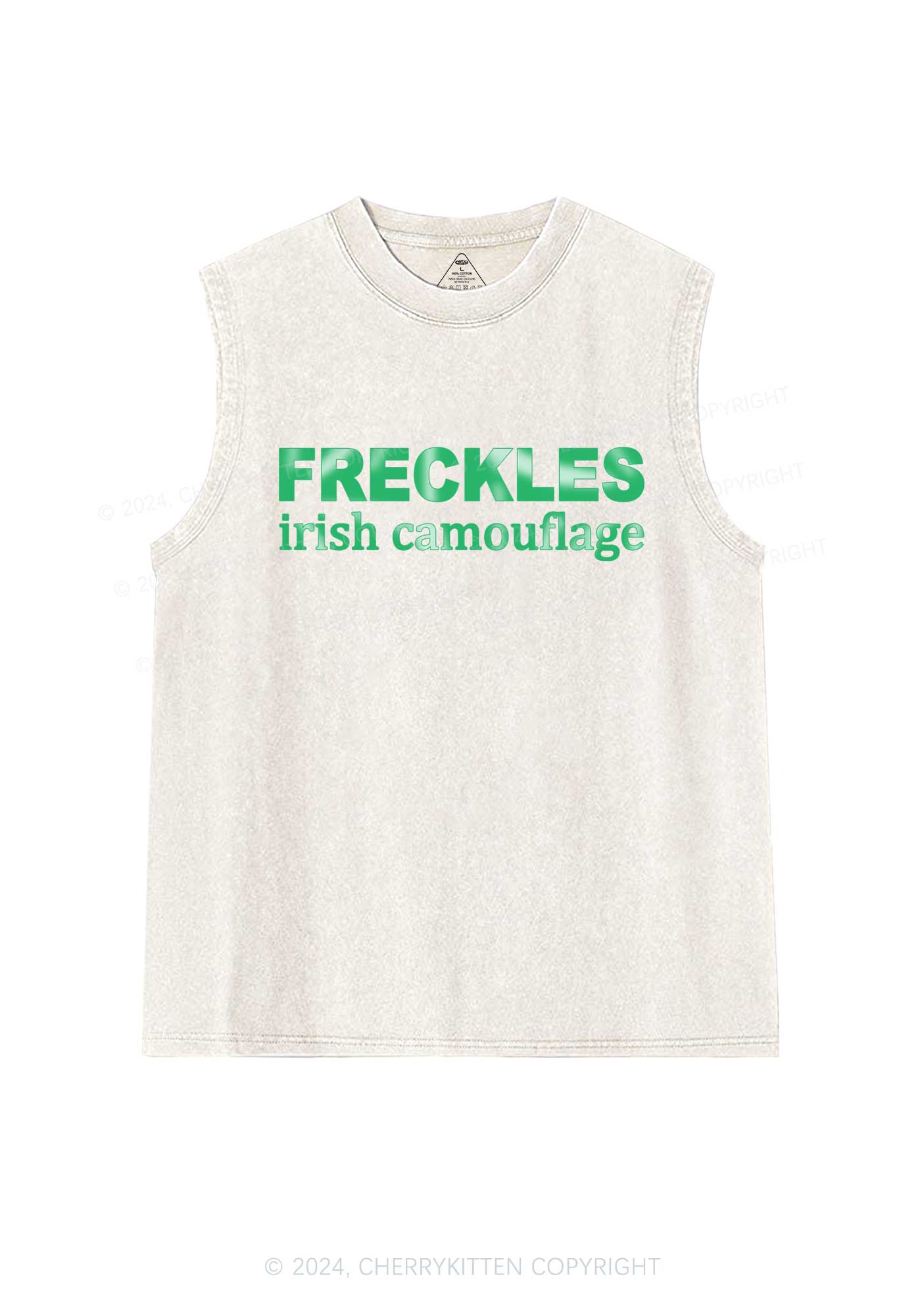 Freckles Irish Camouflage St Patricks Y2K Washed Tank Cherrykitten