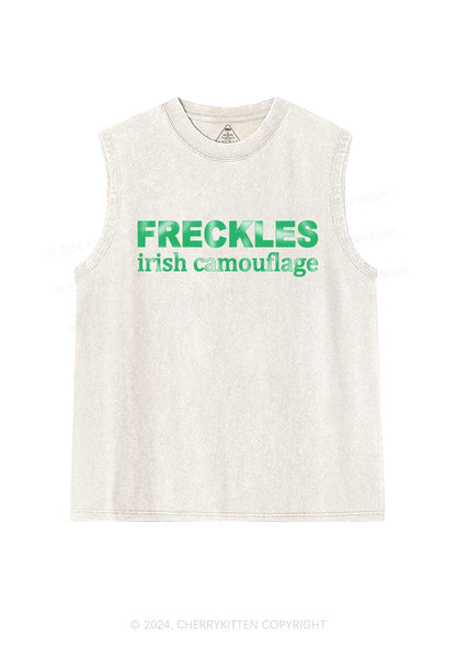 Freckles Irish Camouflage St Patricks Y2K Washed Tank Cherrykitten