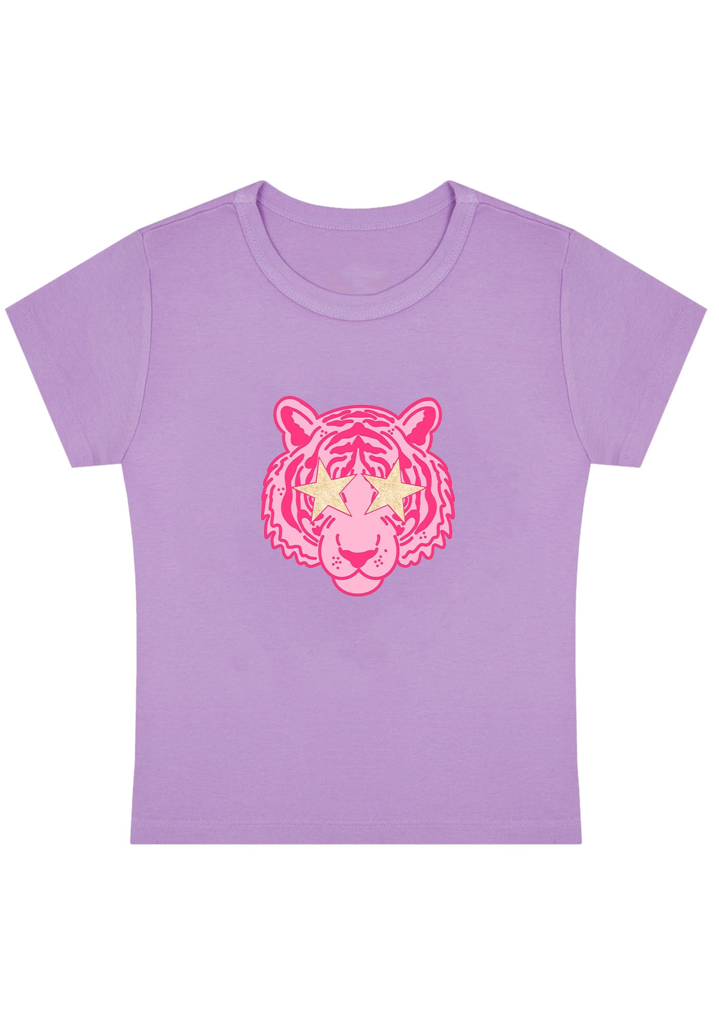 Pink Sparkle Tiger Y2K Baby Tee