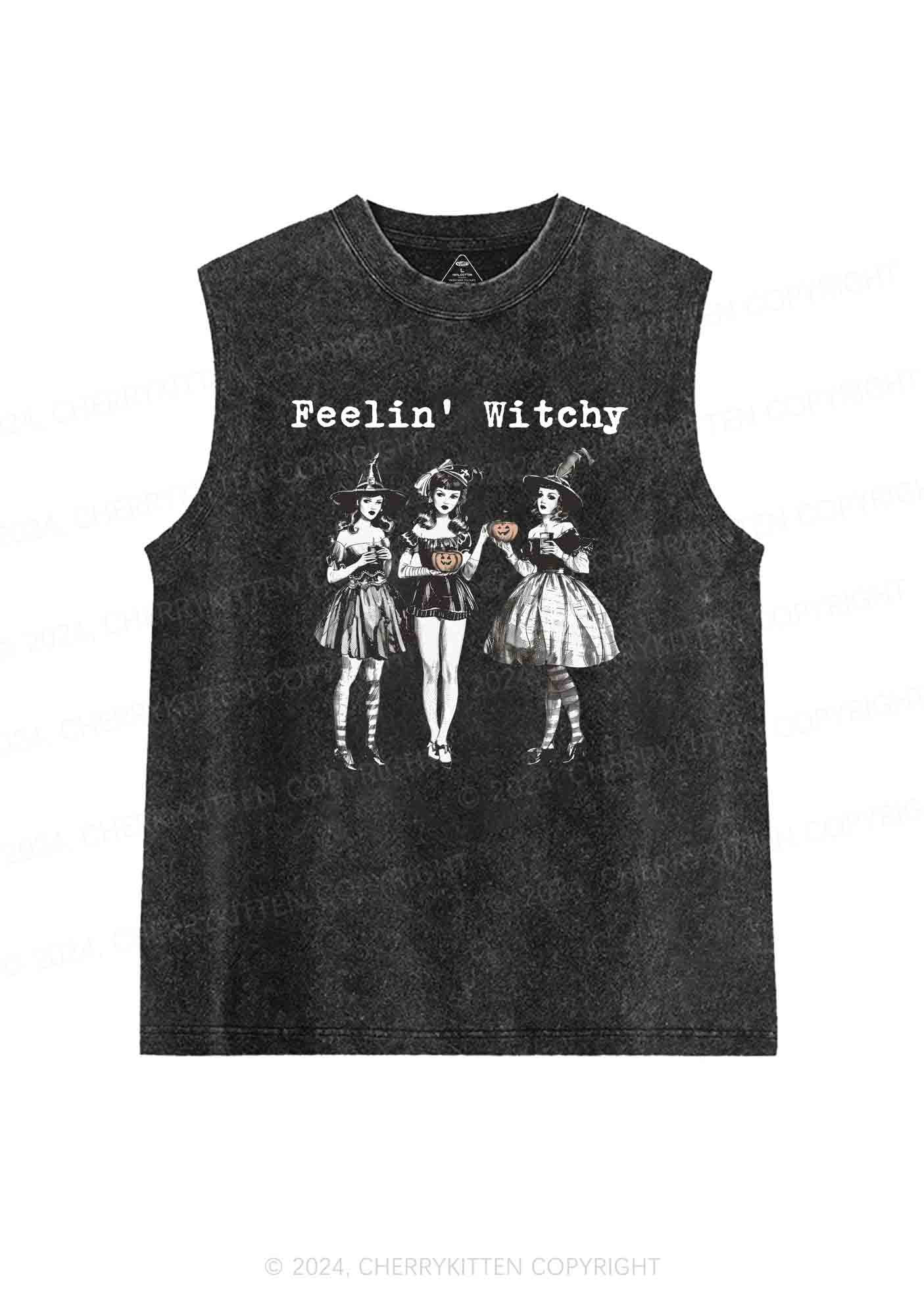 Halloween Feelin' Witchy Y2K Washed Tank Cherrykitten