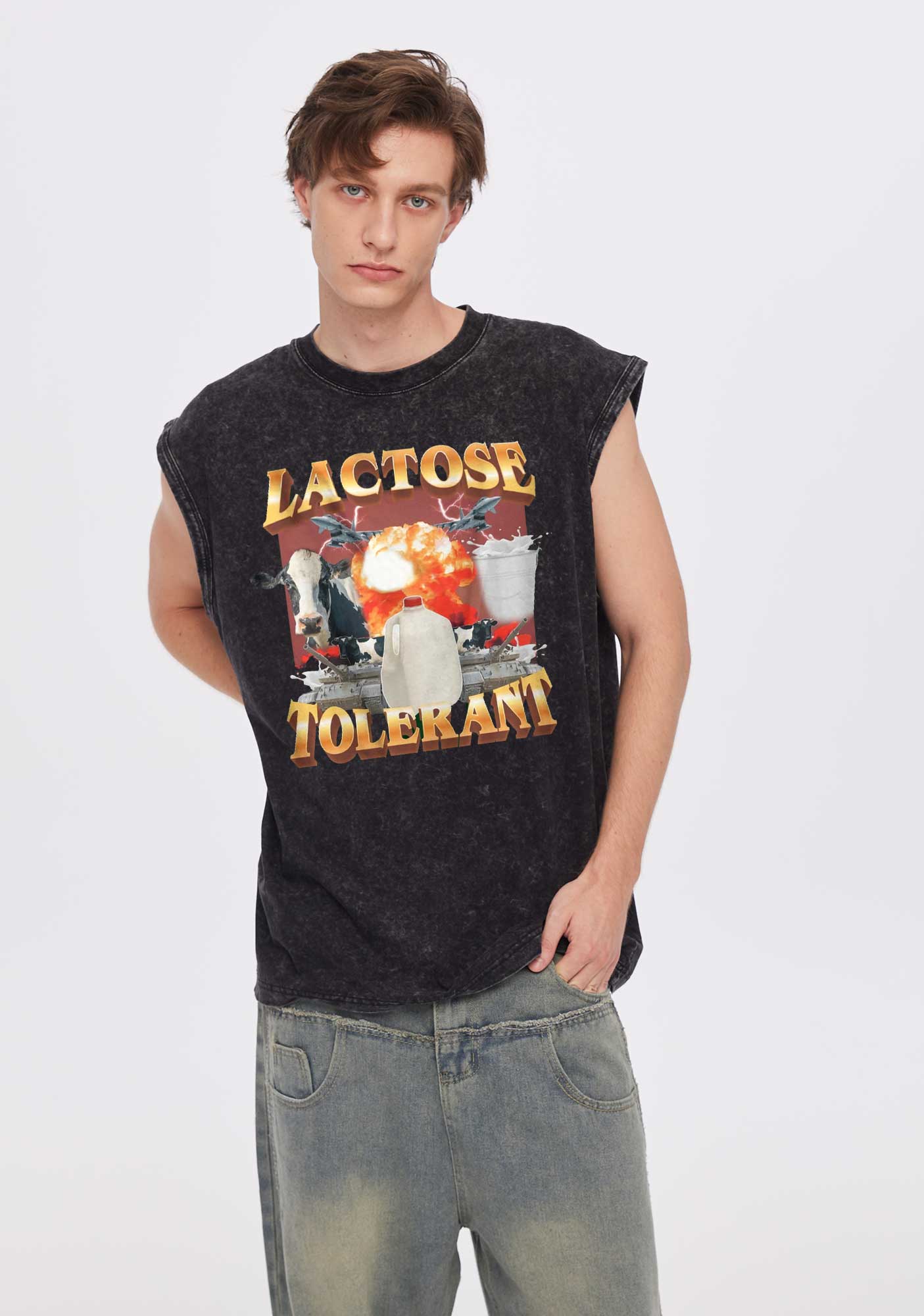 Retro Milk Lactose Tolerant Y2K Washed Tank Cherrykitten