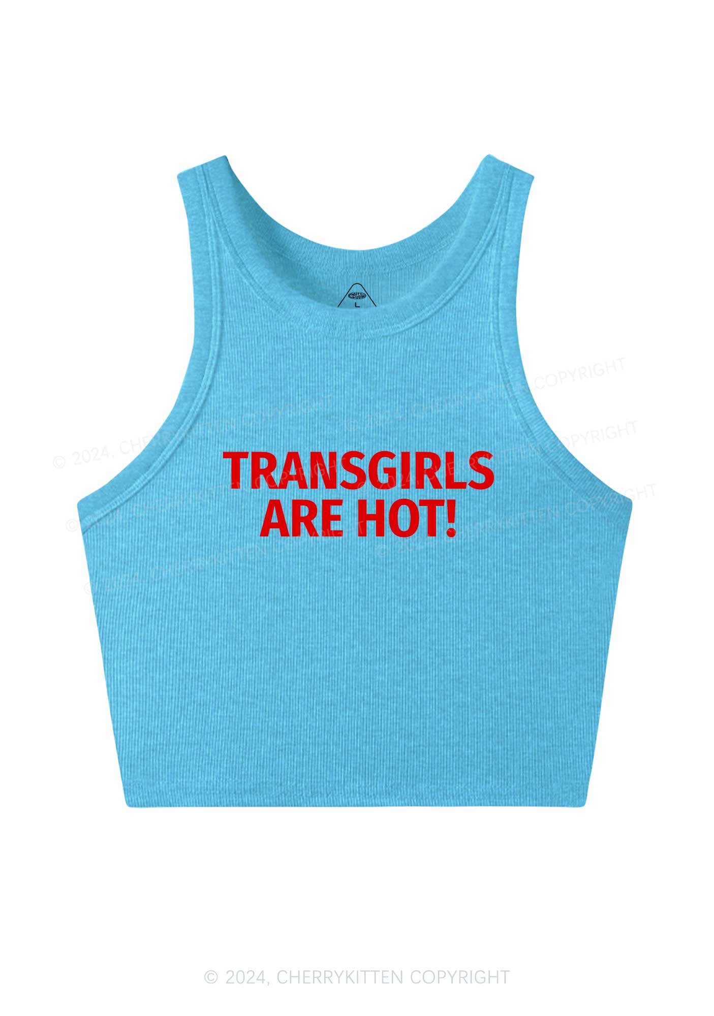 Transgirls Are Hot Y2K Crop Tank Top Cherrykitten