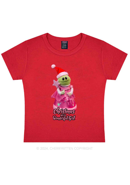 Christmas Wonderful Girl Y2K Baby Tee Cherrykitten