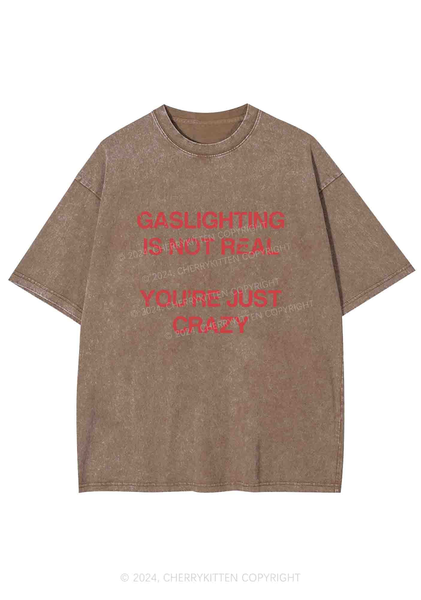 Gaslighting Not Real Y2K Washed Tee Cherrykitten