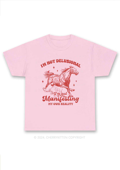 Not Delusional Just Manifesting Y2K Chunky Shirt Cherrykitten